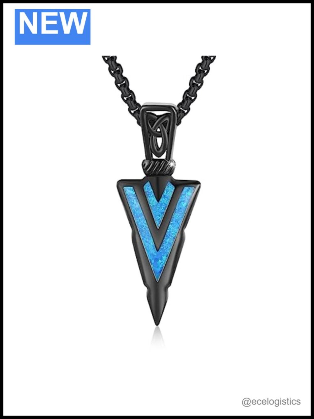 Arrowhead Necklace 925 Sterling Silver Pendant with Opal